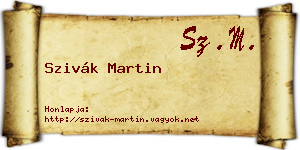 Szivák Martin névjegykártya
